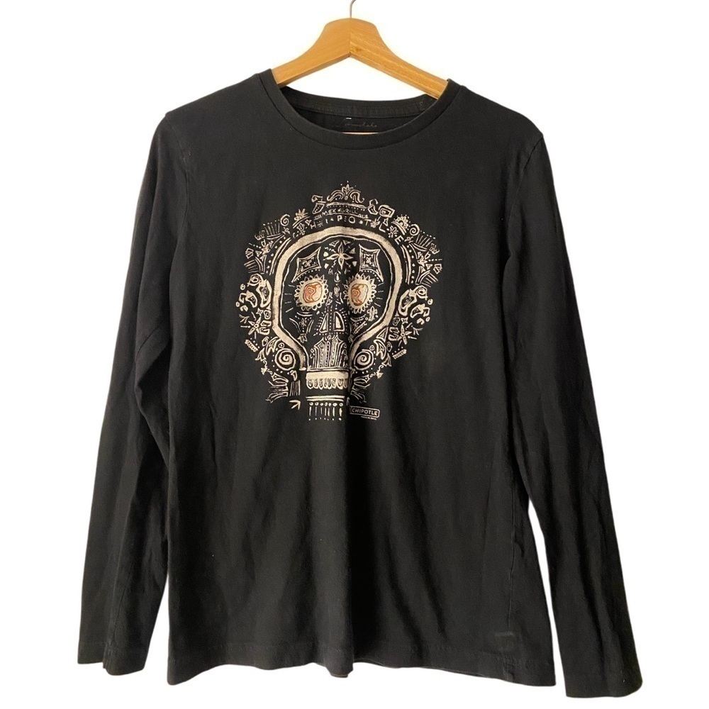 CHIPOTLE SKULL LONG SLEEVE SHIRT WOMENS SIZE LARGE
